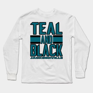 Jacksonville LYFE Teal and Black True Football Colors! Long Sleeve T-Shirt